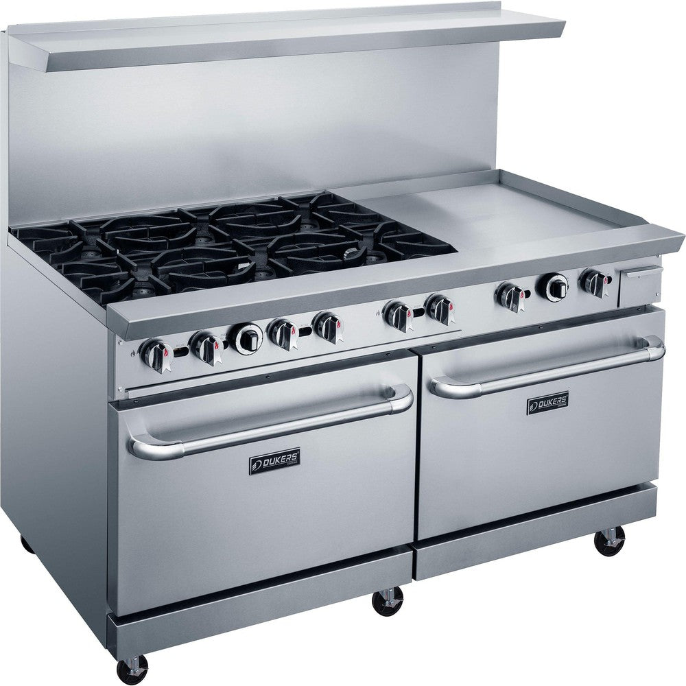 Dukers DCR60-6B24GM 60" Gas Range with Six (6) Open Burners & 24" Griddle image 1