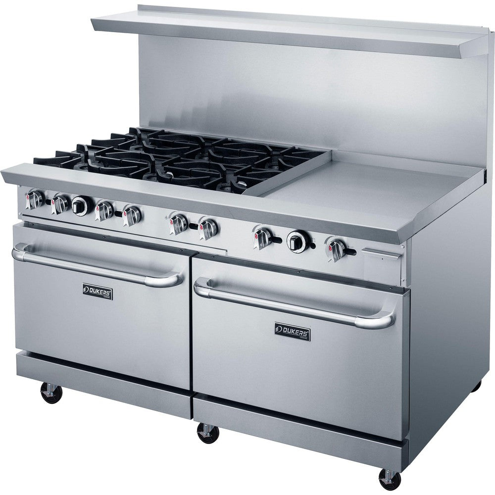 Dukers DCR60-6B24GM 60" Gas Range with Six (6) Open Burners & 24" Griddle image 3