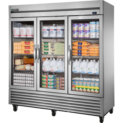True TS-72G-HC~FGD01 Reach-In Glass Swing Door Stainless Steel Refrigerator with Hydrocarbon Refrigerant