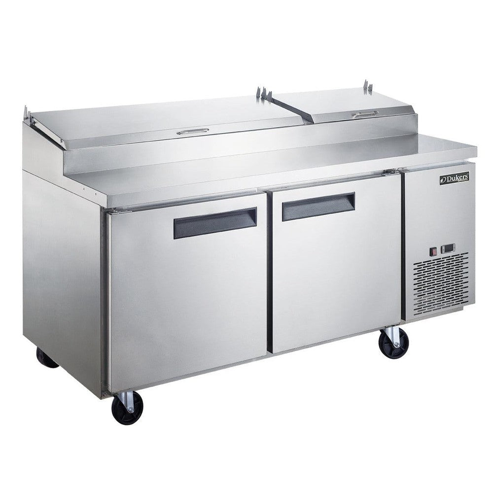 Dukers DPP70-9-S2 Commercial 2-Door Pizza Prep Table Refrigerator image 1