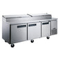 Dukers DPP90-12-S3 Commercial 3-Door Pizza Prep Table Refrigerator image 1