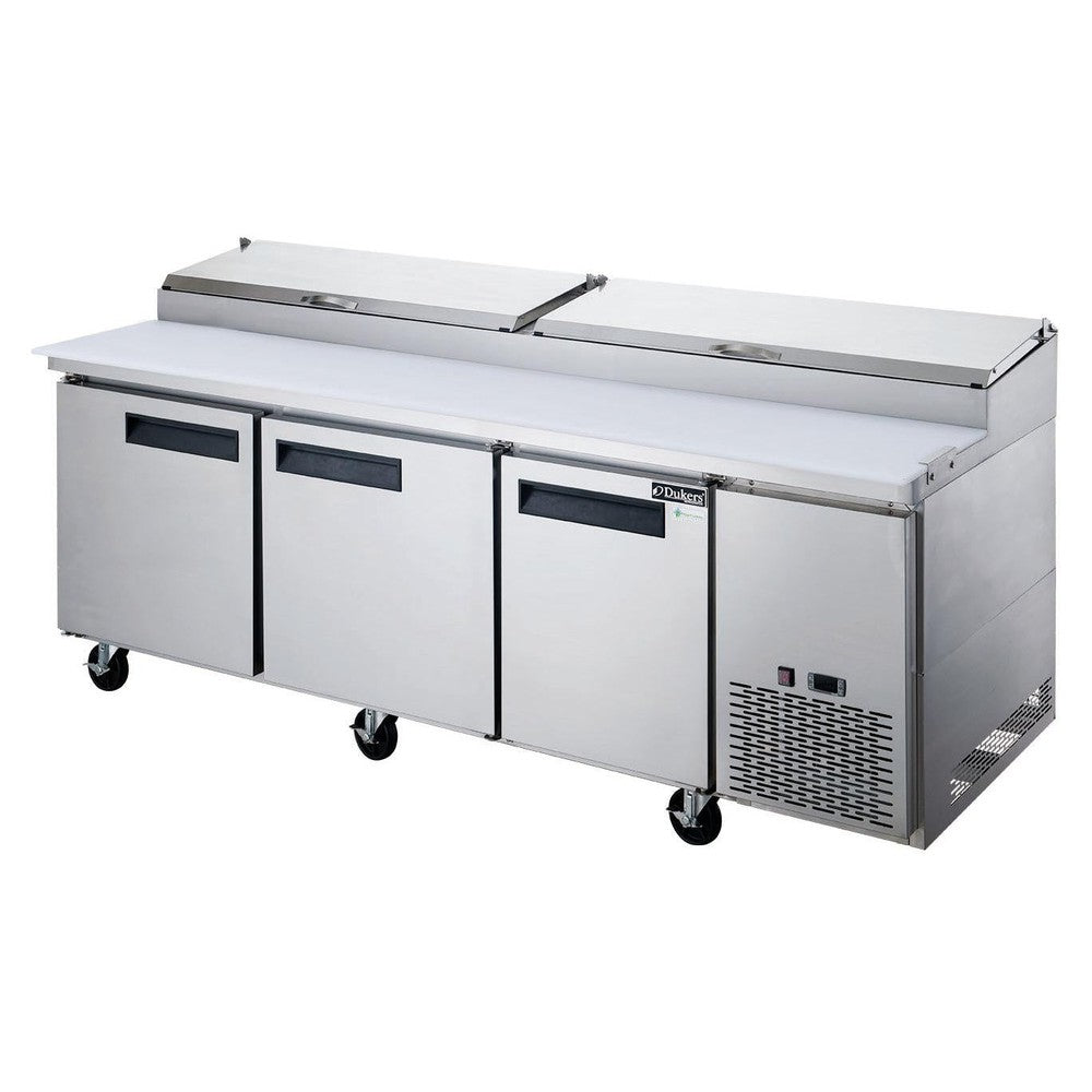 Dukers DPP90-12-S3 Commercial 3-Door Pizza Prep Table Refrigerator image 3