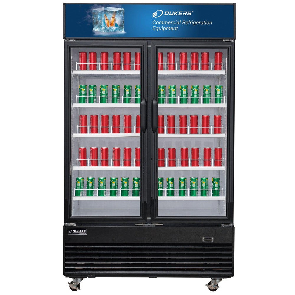 Dukers DSM-41R Commercial Glass Swing 2-Door Merchandiser Refrigerator image 2