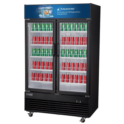 Dukers DSM-41R Commercial Glass Swing 2-Door Merchandiser Refrigerator image 3
