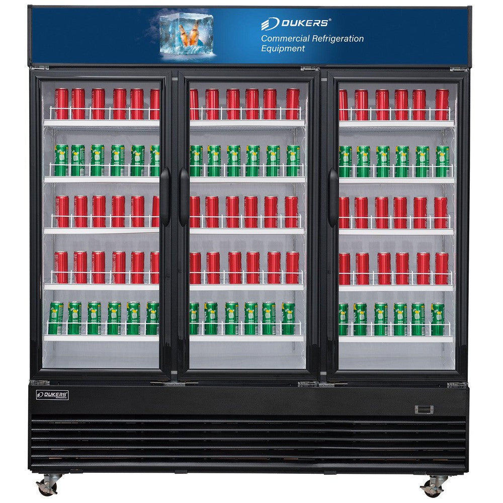 Dukers DSM-69R Commercial Glass Swing 3-Door Merchandiser Refrigerator image 2