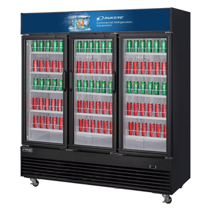 Dukers DSM-69R Commercial Glass Swing 3-Door Merchandiser Refrigerator image 3
