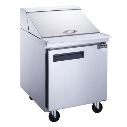 Dukers DSP29-12M-S1 1-Door Commercial Food Prep Table Refrigerator in Stainless Steel with Mega Top image 1