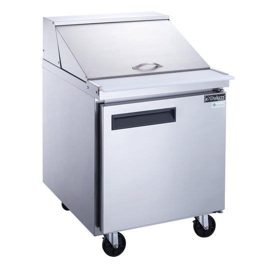 Dukers DSP29-12M-S1 1-Door Commercial Food Prep Table Refrigerator in Stainless Steel with Mega Top image 1