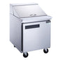 Dukers DSP29-12M-S1 1-Door Commercial Food Prep Table Refrigerator in Stainless Steel with Mega Top image 1