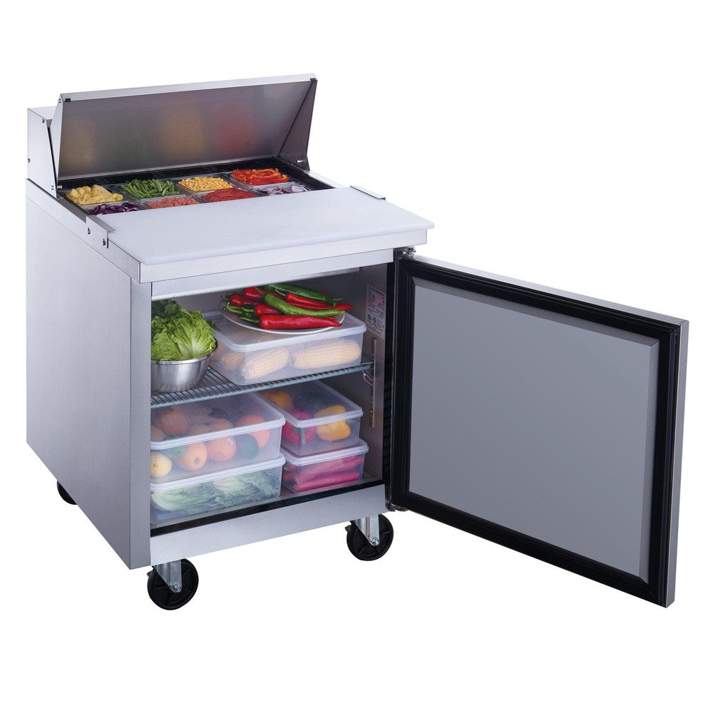 Dukers DSP29-8-S1 1-Door Commercial Food Prep Table Refrigerator in Stainless Steel image 2