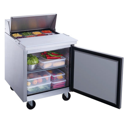 Dukers DSP29-8-S1 1-Door Commercial Food Prep Table Refrigerator in Stainless Steel image 2