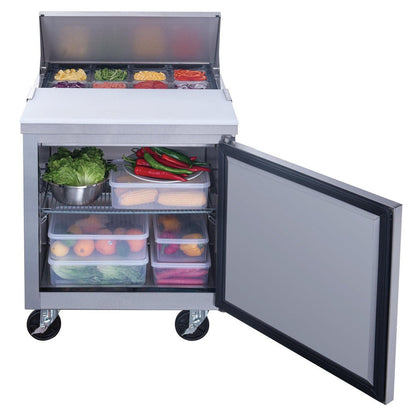 Dukers DSP29-8-S1 1-Door Commercial Food Prep Table Refrigerator in Stainless Steel image 3