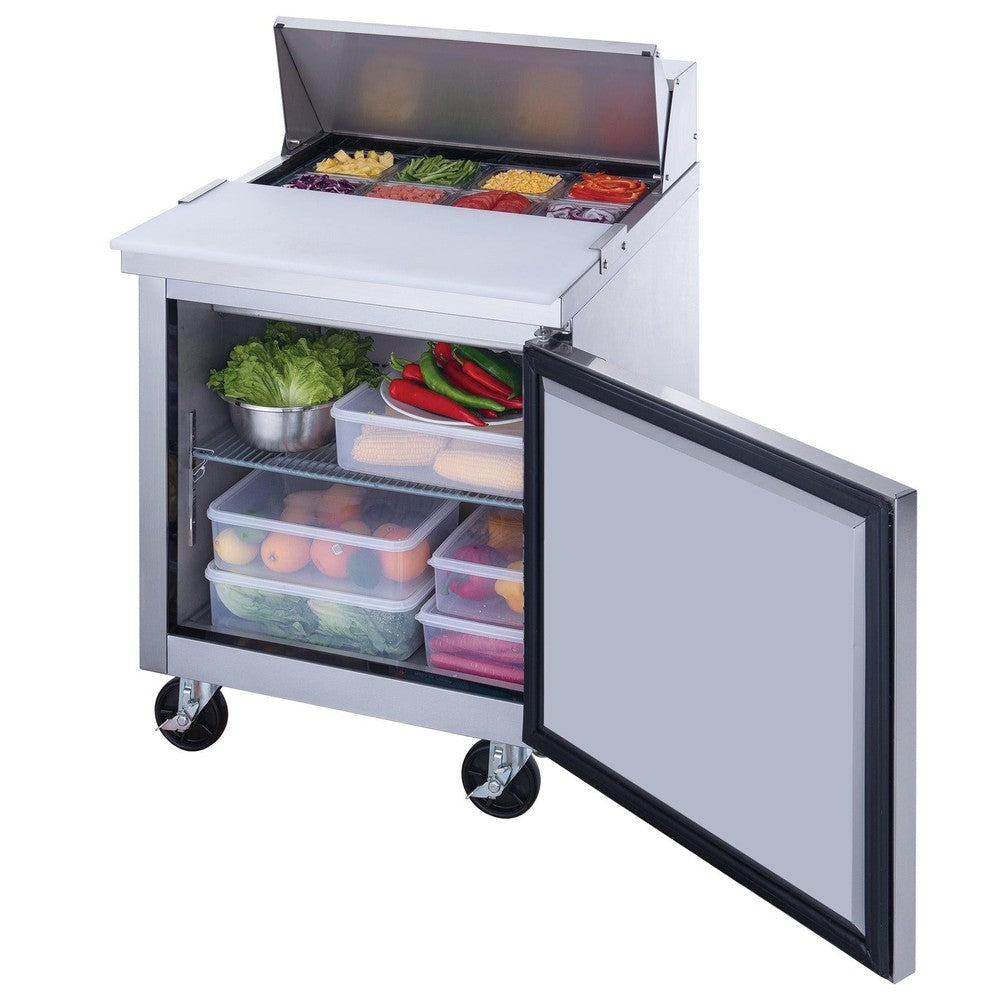 Dukers DSP29-8-S1 1-Door Commercial Food Prep Table Refrigerator in Stainless Steel image 4