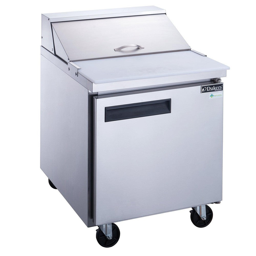 Dukers DSP29-8-S1 1-Door Commercial Food Prep Table Refrigerator in Stainless Steel image 1