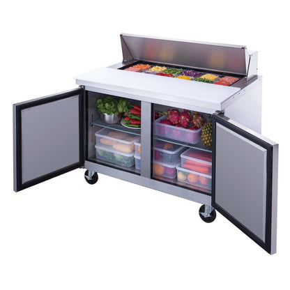 Dukers DSP48-12-S2 2-Door Commercial Food Prep Table Refrigerator in Stainless Steel image 4