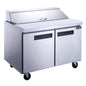 Dukers DSP36-10-S2 2-Door Commercial Food Prep Table Refrigerator in Stainless Steel image 1