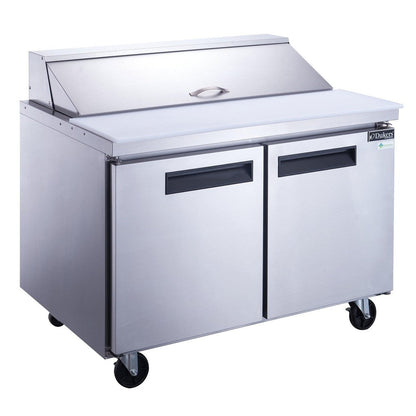 Dukers DSP48-12-S2 2-Door Commercial Food Prep Table Refrigerator in Stainless Steel image 1