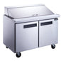 Dukers DSP48-18M-S2 2-Door Commercial Food Prep Table Refrigerator in Stainless Steel with Mega Top image 1