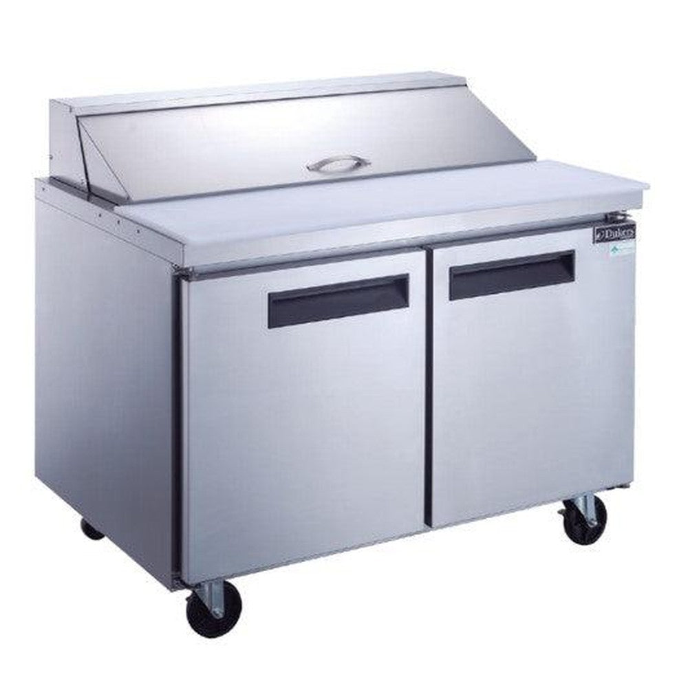 Dukers DSP60-16-S2 2-Door Commercial Food Prep Table Refrigerator in Stainless Steel image 1