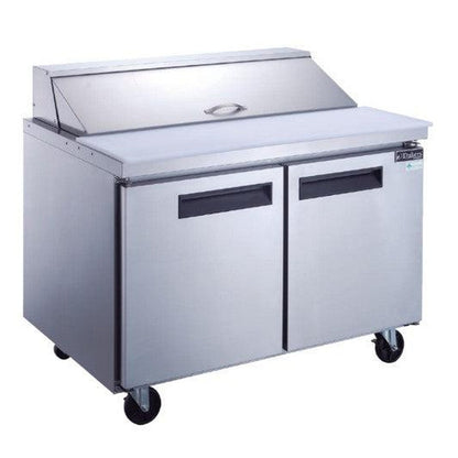 Dukers DSP60-16-S2 2-Door Commercial Food Prep Table Refrigerator in Stainless Steel image 1
