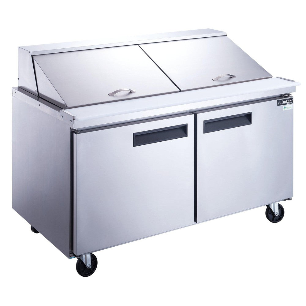 Dukers DSP60-24M-S2 2-Door Commercial Food Prep Table Refrigerator in Stainless Steel with Mega Top image 1