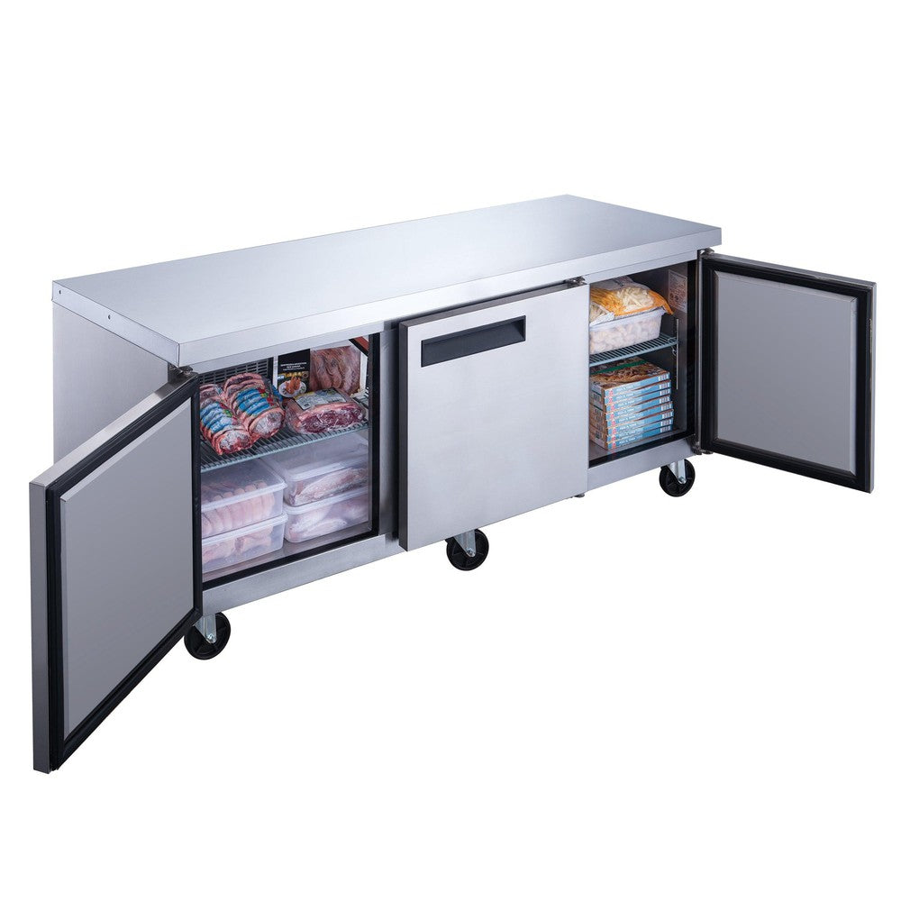 Dukers DUC72F 3-Door Undercounter Commercial Freezer in Stainless Steel image 2