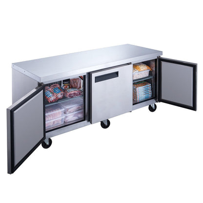 Dukers DUC72F 3-Door Undercounter Commercial Freezer in Stainless Steel image 2