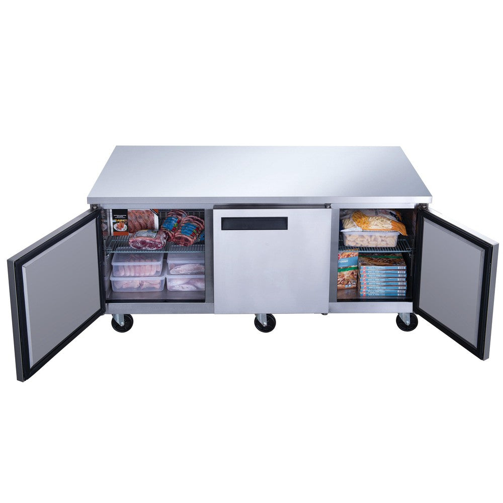 Dukers DUC72F 3-Door Undercounter Commercial Freezer in Stainless Steel image 3