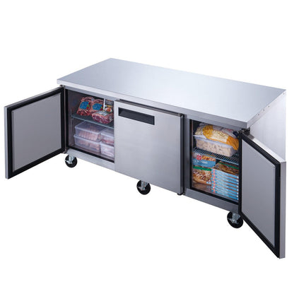Dukers DUC72F 3-Door Undercounter Commercial Freezer in Stainless Steel image 4