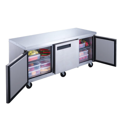 Dukers DUC72R 3-Door Undercounter Commercial Refrigerator in Stainless Steel image 2