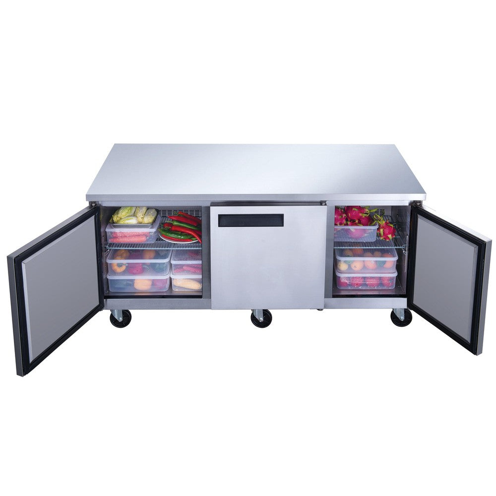 Dukers DUC72R 3-Door Undercounter Commercial Refrigerator in Stainless Steel image 3