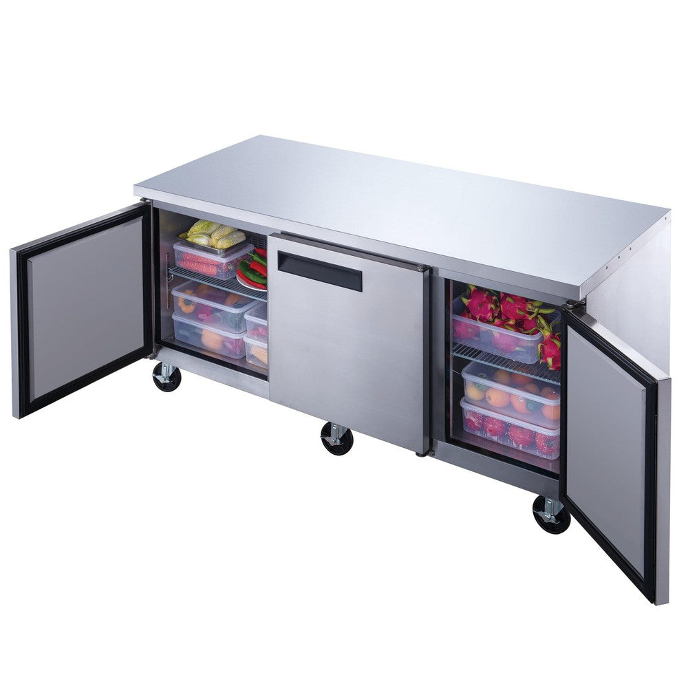 Dukers DUC72R 3-Door Undercounter Commercial Refrigerator in Stainless Steel image 4