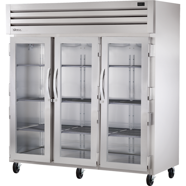 True STR3R-3G-HC Reach-In Glass Swing Door Refrigerator with Hydrocarbon Refrigerant