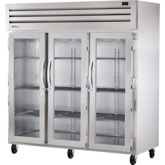 True STR3R-3G-HC Reach-In Glass Swing Door Refrigerator with Hydrocarbon Refrigerant