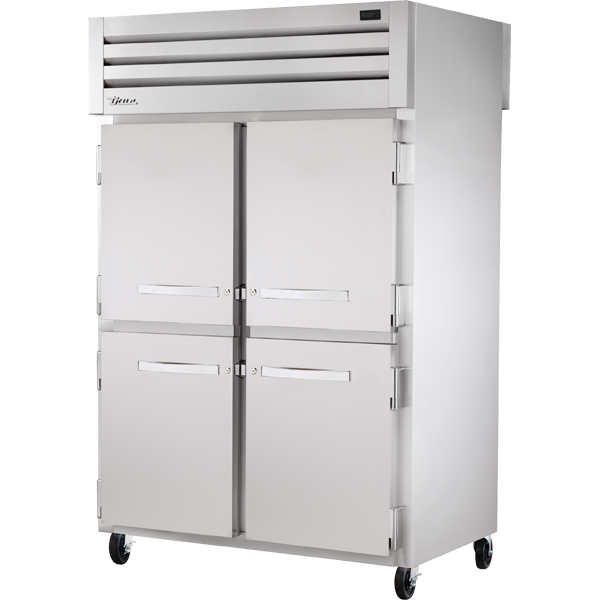 True STR2RPT-4HS-2G-HC Pass-Thru Solid Half Front/Glass Rear Swing Doors Refrigerator with Hydrocarbon Refrigerant