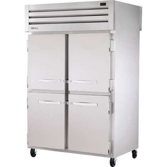 True STR2RPT-4HS-2G-HC Pass-Thru Solid Half Front/Glass Rear Swing Doors Refrigerator with Hydrocarbon Refrigerant