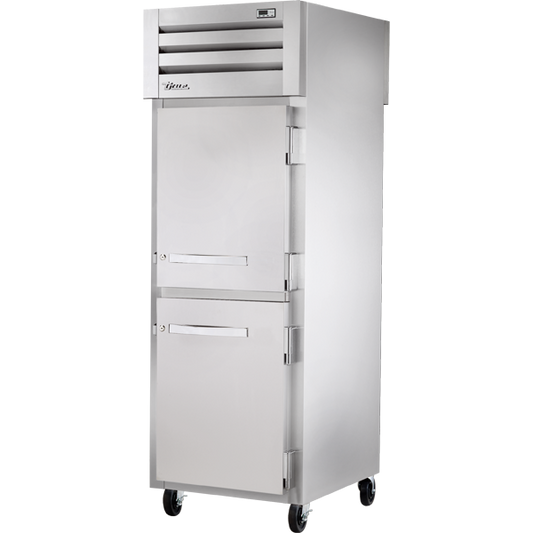 True STR1RPT-2HS-1S-HC Pass-Thru Solid Half Front/Solid Rear Swing Doors Refrigerator with Hydrocarbon Refrigerant