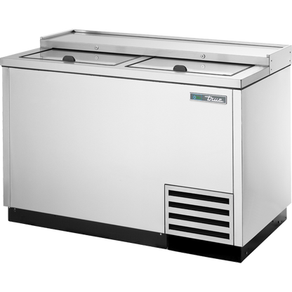 True TD-50-18-S-HC Solid Slide Lid Stainless Steel Deep Well Horizontal Bottle Cooler with Hydrocarbon Refrigerant