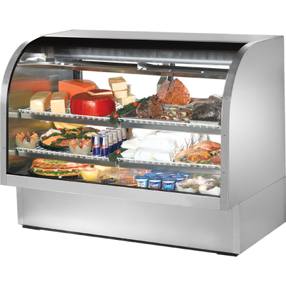 True TDM-DC-36-GE/GE-B-W Curved Glass, Glass End Dry Case with Black Exterior and White Interior - view 3
