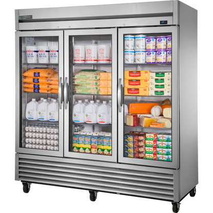 True T-72G-HC~FGD01 Reach-In Glass Swing Door Refrigerator with Hydrocarbon Refrigerant