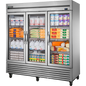 True T-72G-HC~FGD01 Reach-In Glass Swing Door Refrigerator with Hydrocarbon Refrigerant