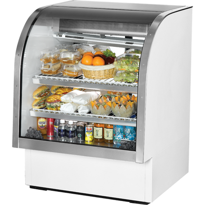 True TDM-DC-59-GE/GE-B-W Curved Glass, Glass End Dry Case with Black Exterior and White Interior - view 4