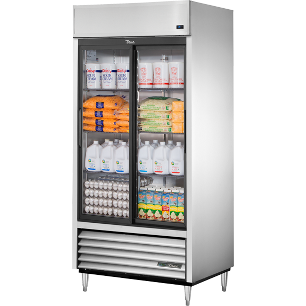 True TSD-33G-HC-LD Reach-In Solid Slide Door Refrigerator with Hydrocarbon Refrigerant & LED Lighting