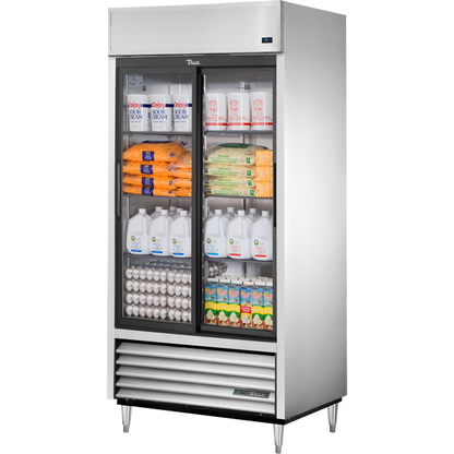 True TSD-33G-HC-LD Reach-In Solid Slide Door Refrigerator with Hydrocarbon Refrigerant & LED Lighting