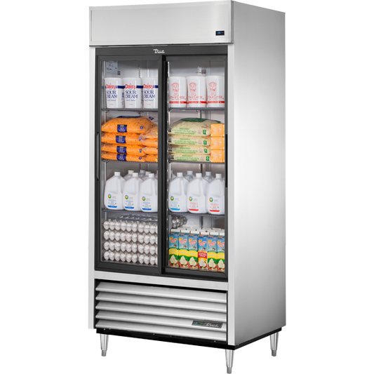 True TSD-33G-HC-LD Reach-In Solid Slide Door Refrigerator with Hydrocarbon Refrigerant & LED Lighting