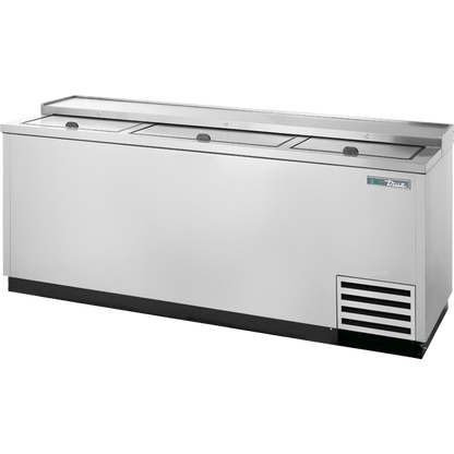 True TD-80-30-S-HC Solid Slide Lid Stainless Steel Deep Well Horizontal Bottle Cooler with Hydrocarbon Refrigerant