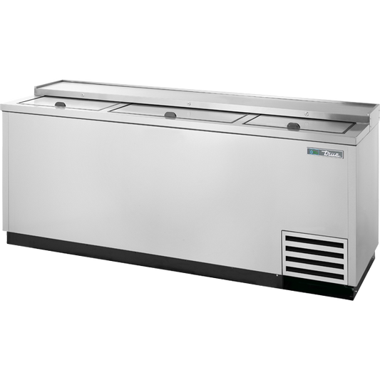 True TD-80-30-S-HC Solid Slide Lid Stainless Steel Deep Well Horizontal Bottle Cooler with Hydrocarbon Refrigerant