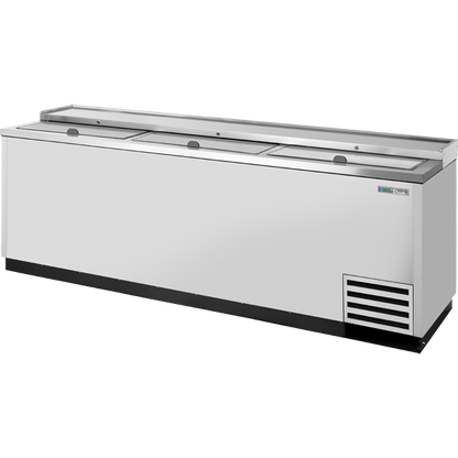True TD-95-38-S-HC Solid Slide Lid Stainless Steel Deep Well Horizontal Bottle Cooler with Hydrocarbon Refrigerant