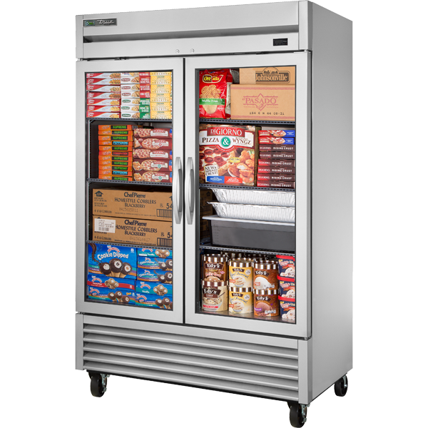 True TS-49FG-HC~FGD01 Reach-In Glass Swing Door Stainless Steel Freezer with Hydrocarbon Refrigerant