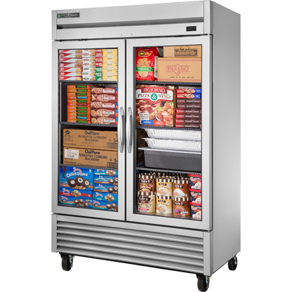 True TS-49FG-HC~FGD01 Reach-In Glass Swing Door Stainless Steel Freezer with Hydrocarbon Refrigerant